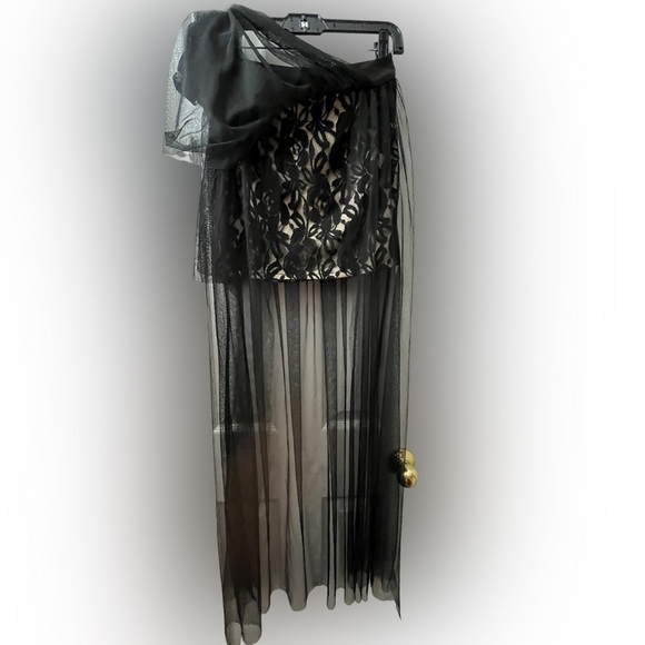 Mini Skirt With Sheer Overlay - Picture 15 of 15